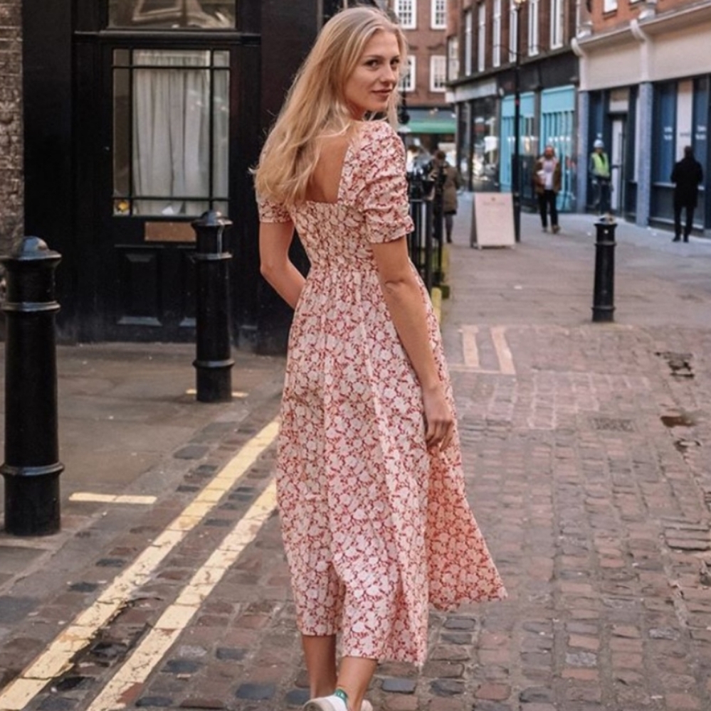 NWT FREE PEOPLE She's a Dream Floral Midi Dress - Picture 2 of 11